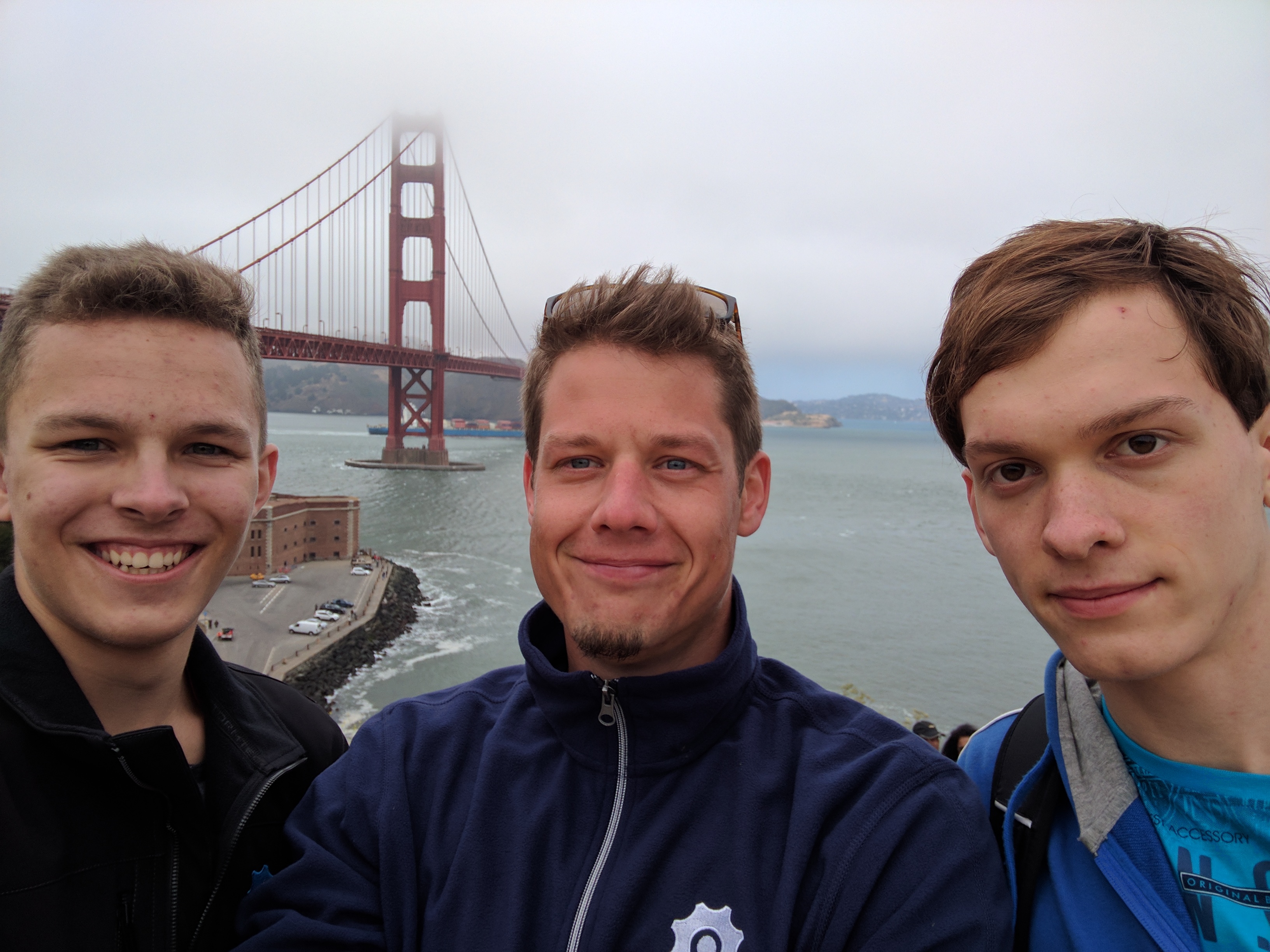 Sergey Popov, Kevin Funk and Ilya at the Golden Gate Bridge